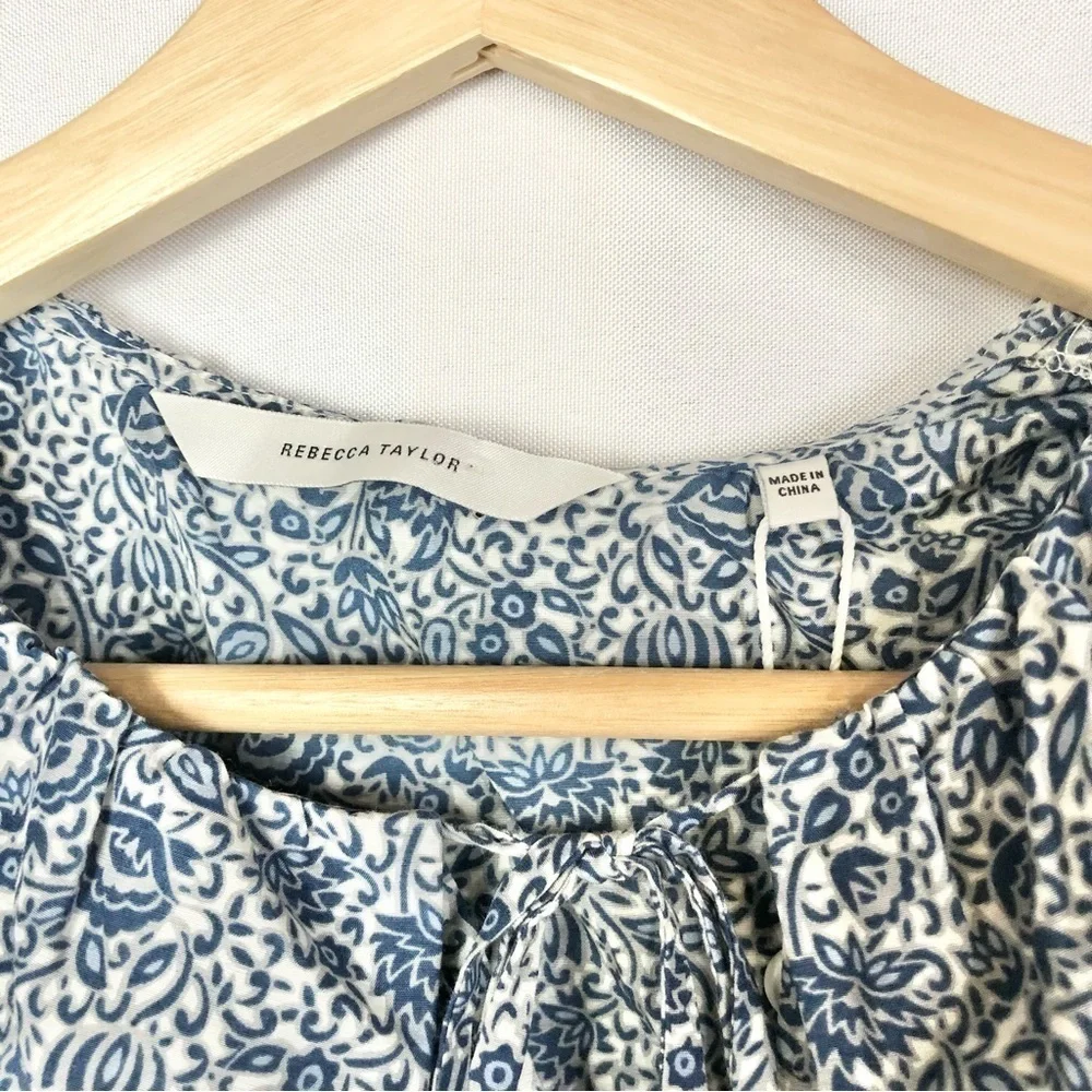 Rebecca Taylor‎ Blue & White Vine Printed Mini Dress M